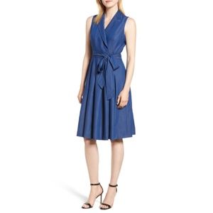 Anne Klein Womens Chambray Wrap Dress Size 0